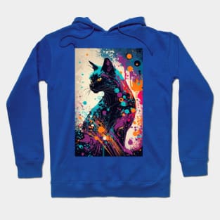 Black Cat Paint Splatter Hoodie